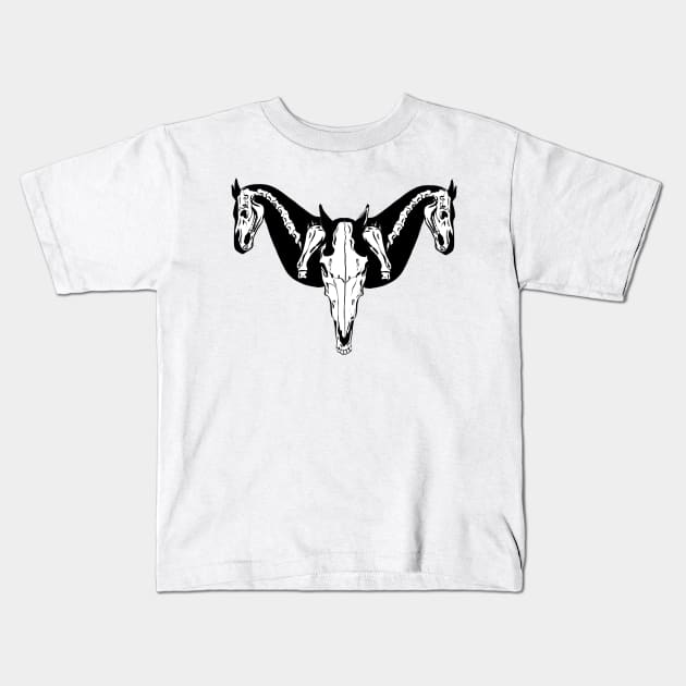 Horse skull Kids T-Shirt by ZethTheReaper
